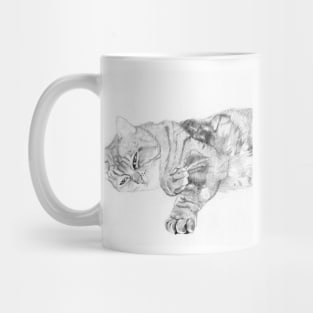 Tabby Cat Relaxing Detail Mug